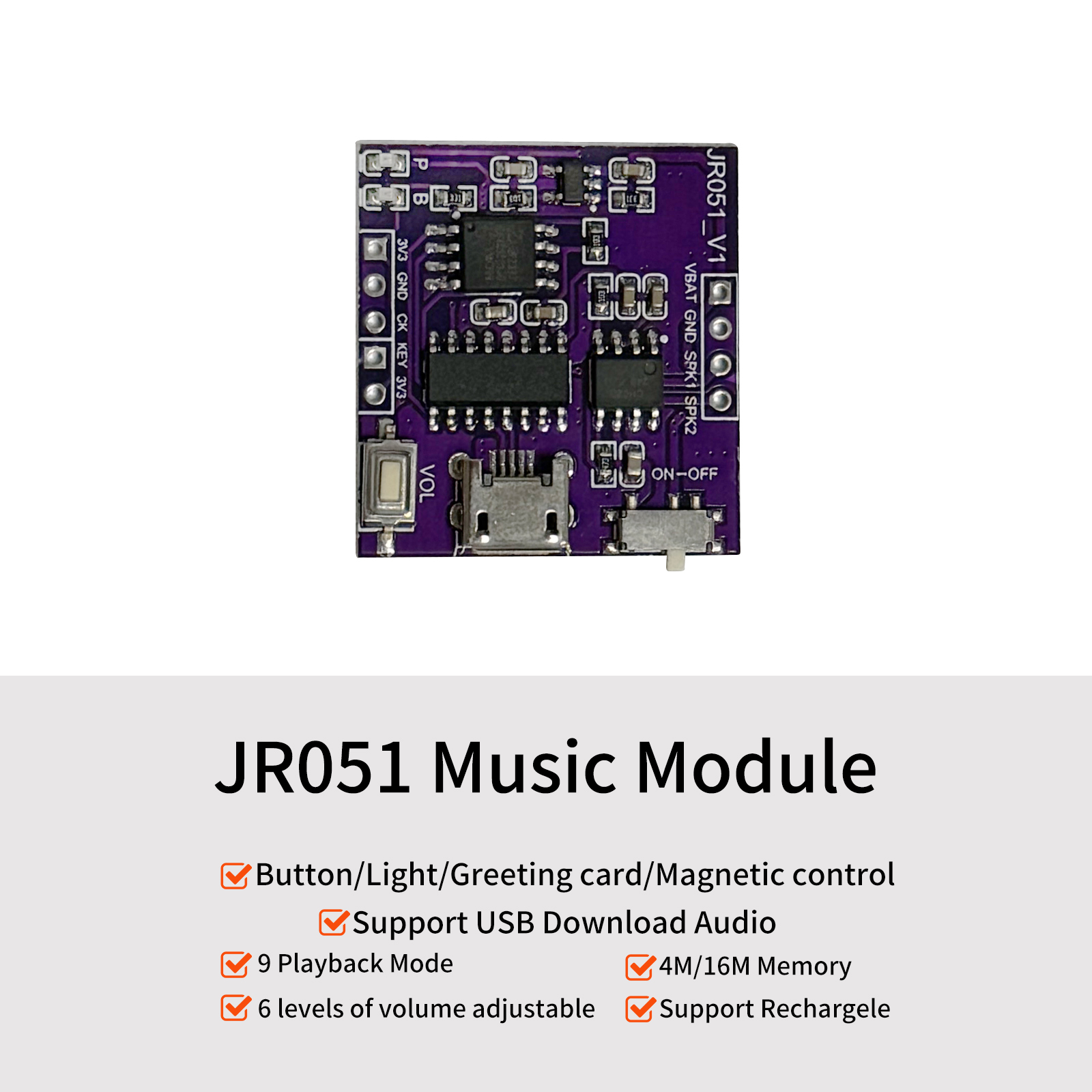 Audio Music For Download - 음악 사운드 모듈 USB 다운로드 내장