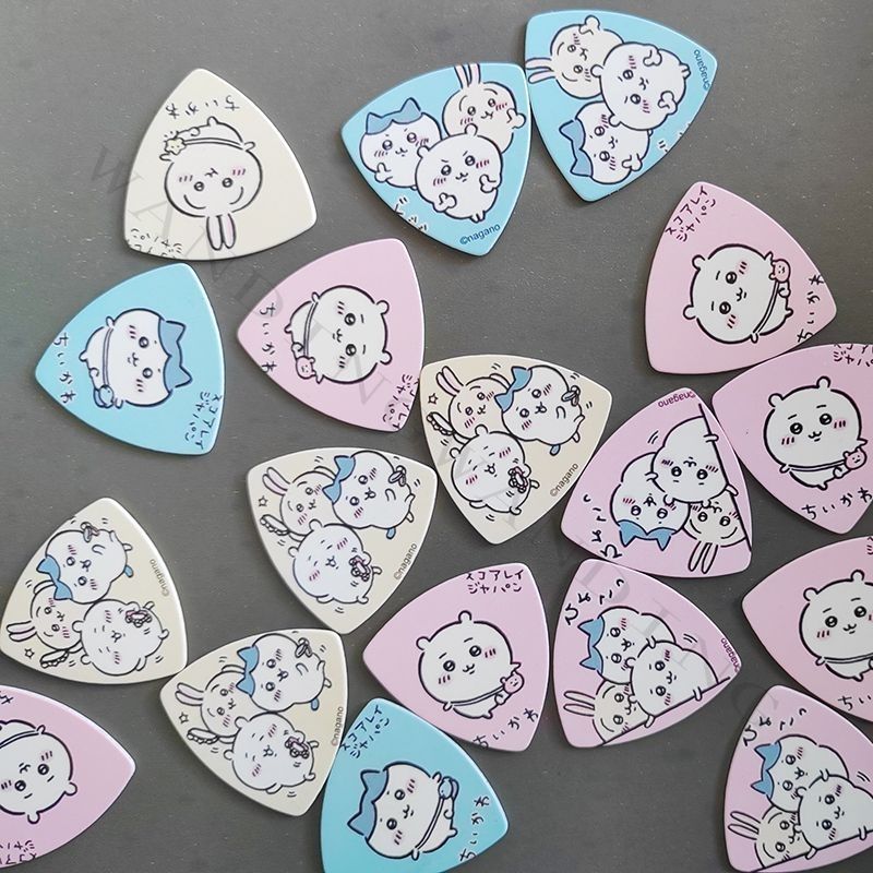 Electric Guitar Pick Pack - 귀여운 치이카와 삼각형 기타 피크, 노란색