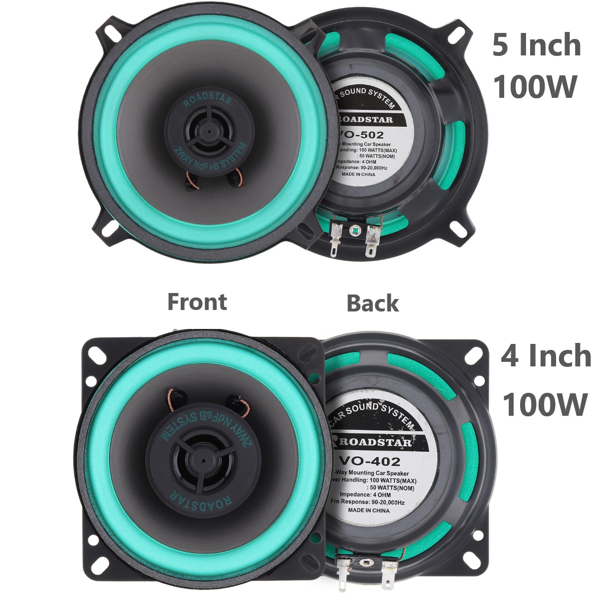 Audio Universal Music - 4 인치/5 인치 100W 자동차 HiFi