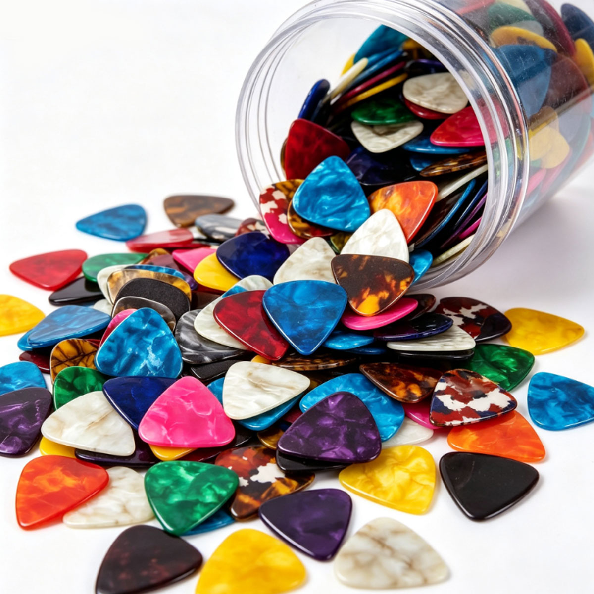 Electric Guitar Pick Pack - 84개 0.46mm 혼합 색상 셀룰로이드 기타