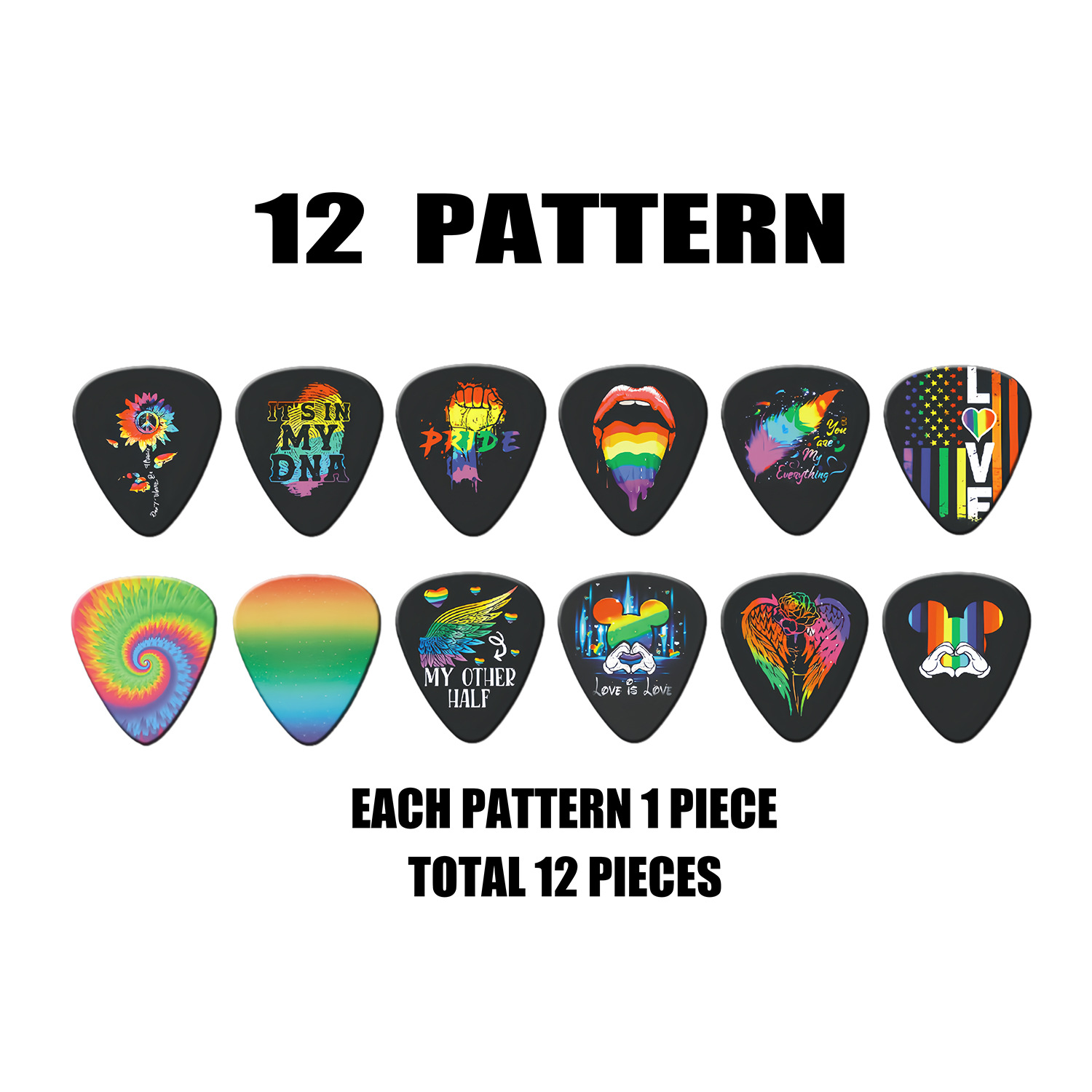 12개 기타 피크 0.46mm 0.71mm 0.96mm - Electric Guitar Pick Pack 리뷰 및 가격