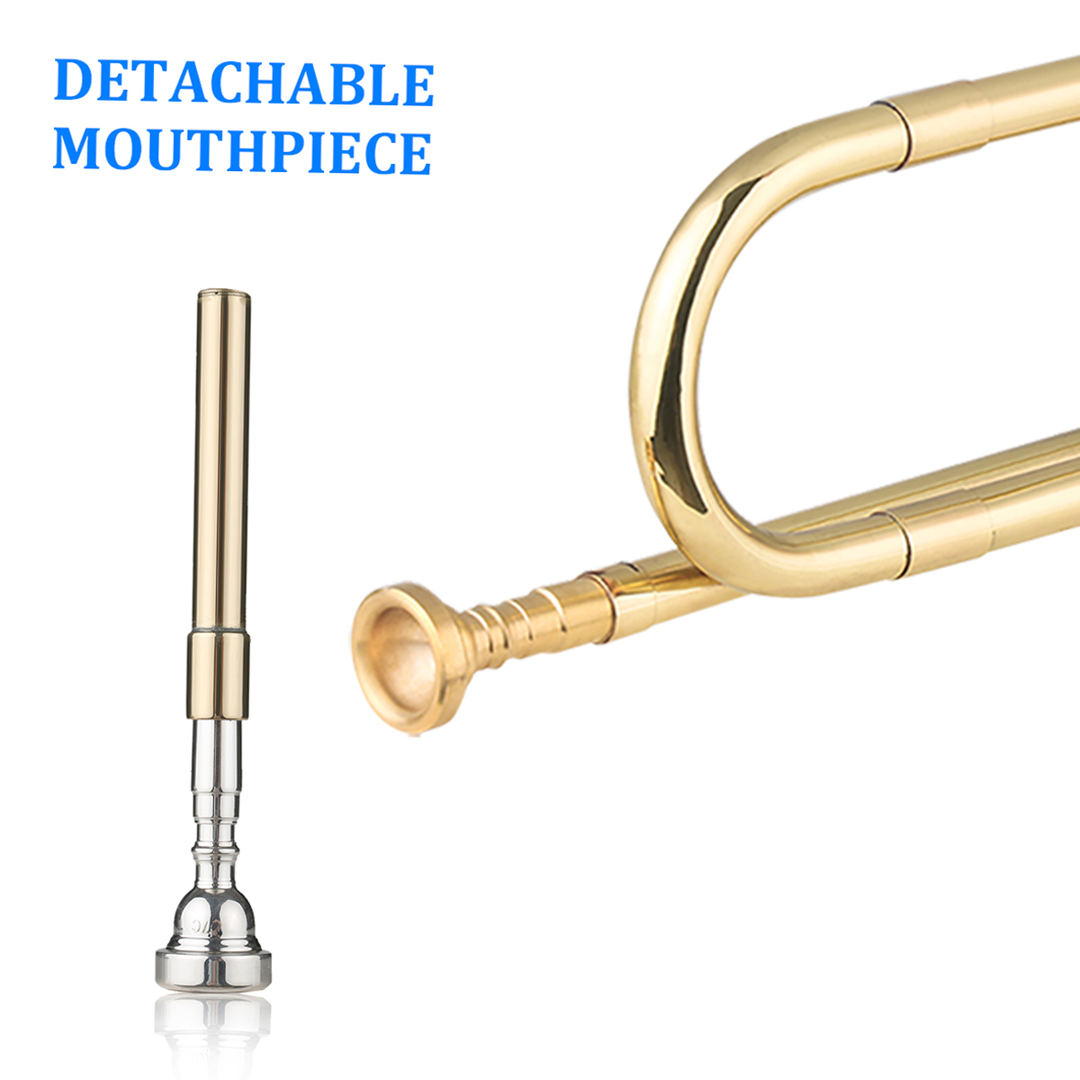 초보자를 위한 마우스피스가 있는 황동 C 나팔 호출 금 - Trombone Mouthpiece 리뷰 및 가격
