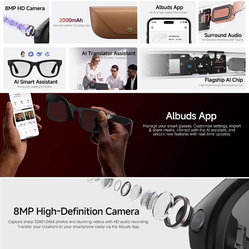 2026년형 신형 AI 스마트 안경 8MP HD 카메라 - Audio Music Sound 리뷰 및 가격