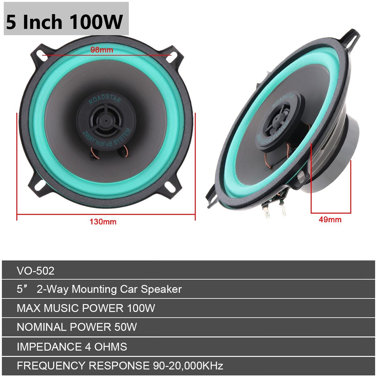 4 인치/5 인치 100W 자동차 HiFi 동축 스피커 - Audio Universal Music 리뷰 및 가격