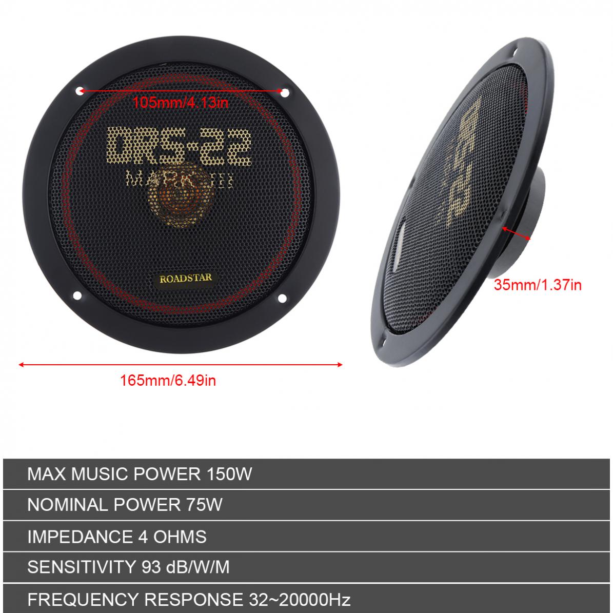 2pcs 6.5 인치 12V 150W 자동차 동축 스피 - Audio Universal Music 리뷰 및 가격